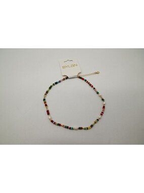 NWT Dylan Jewelry Cecily Necklace Multicolor Beaded Pearl Gold Tone 18" Boho